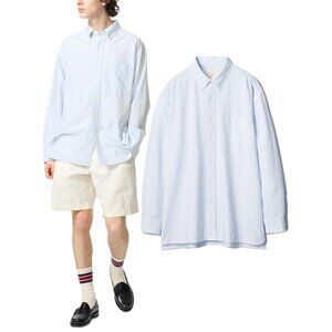JW Anderson x Uniqlo Oxford Oversized Button-Up Long Sleeve Shirt (Blue Stripe)